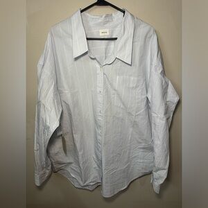 Aritzia Blue and White Button Up Top